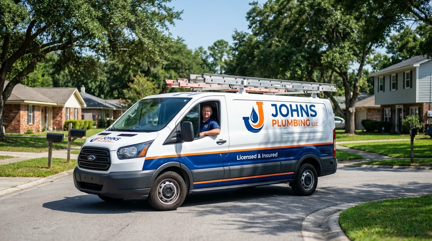 Johns Plumbing LLC service van in Ravenswood, WV