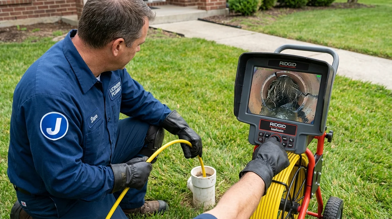 Sewer camera inspection being performed by Johns Plumbing LLC in Ravenswood
