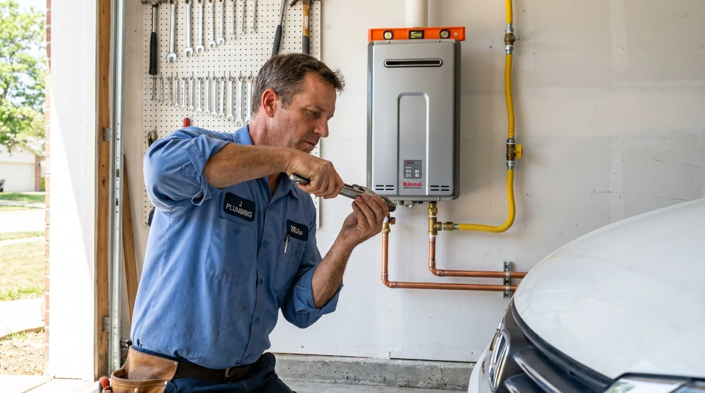 Tankless water heater installation by a Johns Plumbing LLC plumber in Ravenswood